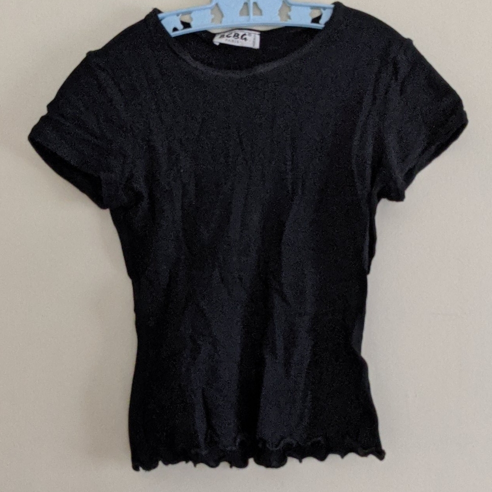 Vintage BCBG Black Nylon stretch Top size Small